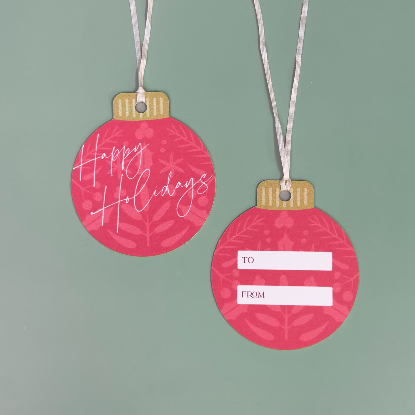 Red Happy Holidays Gift Tag