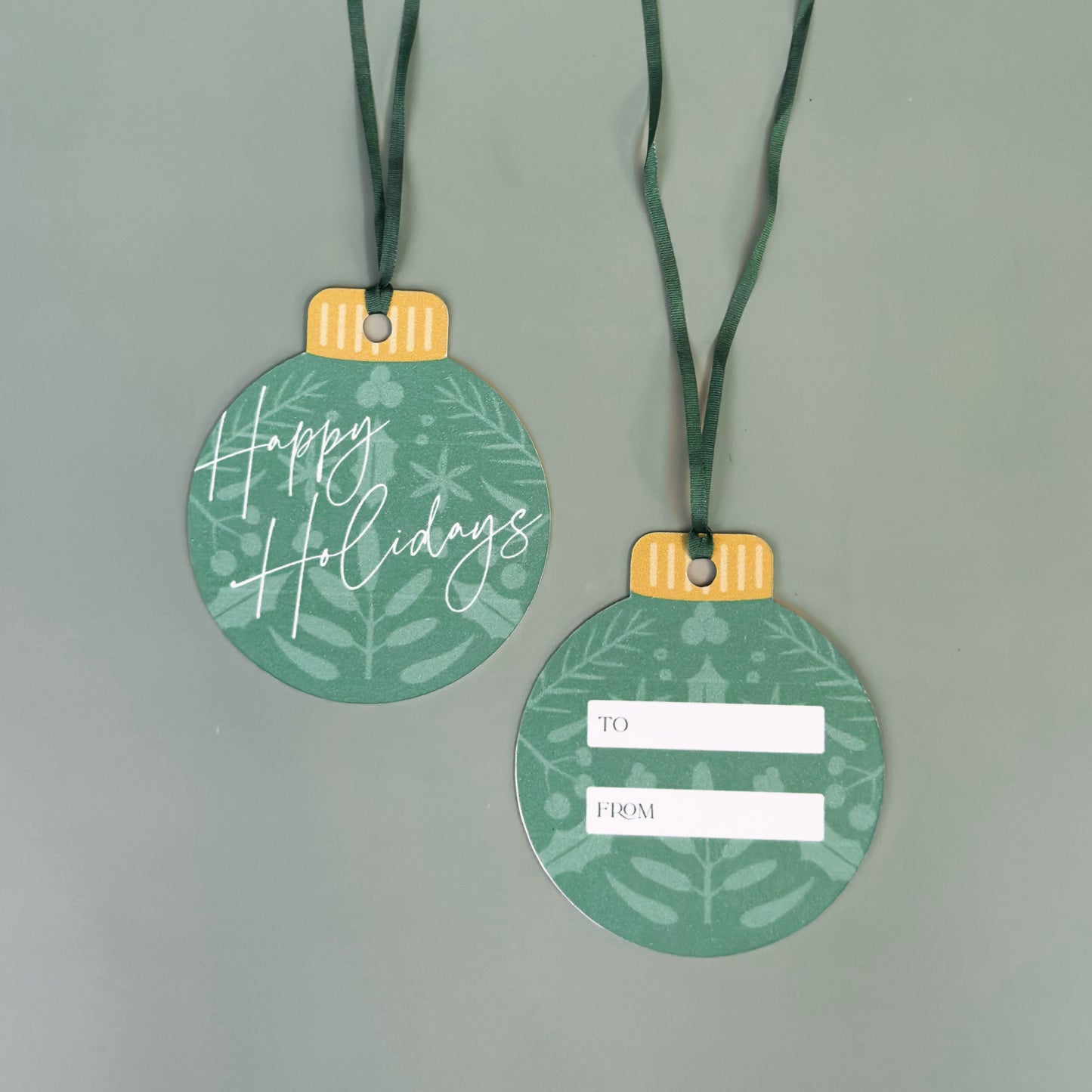 Green Happy Holidays Gift Tag