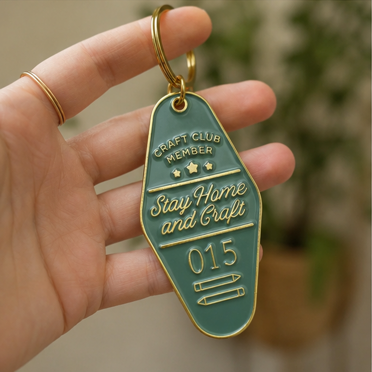 Stay Home and Craft Keychain