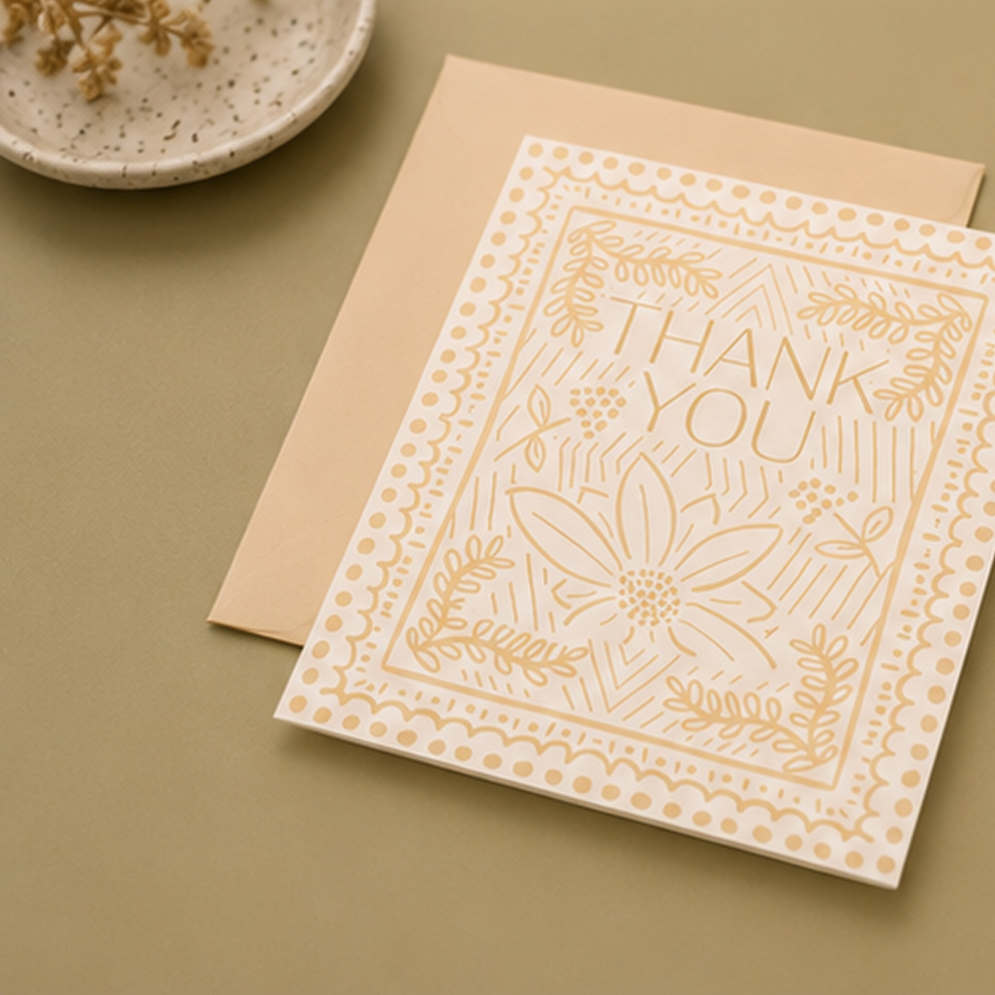 Floral Drawn Thank You Cards